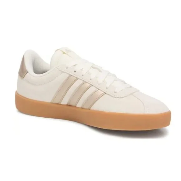 NWB Adidas VL Court 3.0 Womens Sneaker Cream Gold Low Top Size US 6.5 $75 [jb] - Picture 2 of 16